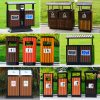 Thùng rác ngoài trời Thùng rác thép không gỉ hộp công viên sân trong phong cảnh thép hình tròn vệ sinh môi trường ngoài trời Thùng rác thương mại