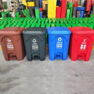 Thùng rác nhựa đạp chân 50L phân loại ngoài trời Thùng rác vệ sinh nhà bếp loại K 80 lít Thùng rác y tế 100L - Hình 2