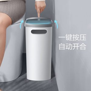 Thùng rác nứt phòng tắm nhà vệ sinh kiểu đẩy có nắp phòng khách phòng ngủ nhà bếp dung tích lớn Amazon - Hình 4