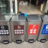 Thùng rác phân loại bằng thép không gỉ lớn phòng khách gia đình thương mại nhà bếp sáng tạo với nắp Thùng rác công cộng ngoài trời
