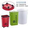 Thùng rác phân loại tròn thân thiện với môi trường Thùng rác ngoài trời thùng chứa lớn có thể tái chế được sơn có nắp thùng sắt hộp cộng đồng bóc