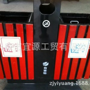 Thùng rác phân loại Yiyuan hộp vỏ trái cây Thùng rác gỗ thép ngoài trời Thùng rác cao cấp - Hình 4