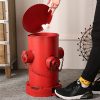 Thùng rác Phong cách công nghiệp sắt rèn retro cá tính sáng tạo vòi chữa cháy lớn có nắp đậy chân kim loại Thùng rác phòng khách nhà ống ngoài trời