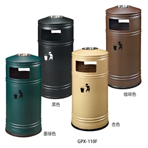 Thùng rác Phong cách Hồng Kông Vòng thép không gỉ Trung tâm mua sắm Thùng rác có thể lật Im lặng Thùng tro ngoài trời sáng tạo lớn - Hình 2