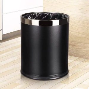 Thùng rác sắt thép không gỉ nhà bếp phòng khách đơn giản hiện đại nhà vệ sinh phòng tắm khách sạn phòng ngủ lớn - Hình 4