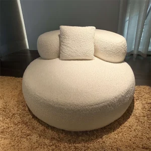 Trắng Lớn Ghế Sofa Lười Chống Bẹp Đầu Thiết Kế Thoải Mái Phòng Khách Thanh Lịch Ghế Toàn Thân Tối Giản Fauteuils De Salon Nội Thất - Hình 2