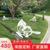 Trang trí bướm bằng thép không gỉ Ngoài trời Thành phố Quảng trường Cảnh quan Công viên điêu khắc Trang trí Kim loại Vườn Trang trí Côn trùng