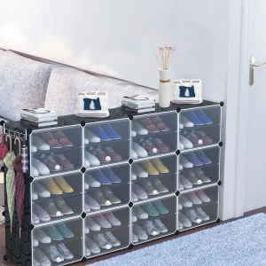 Tủ 16 Cube Gấp Tấm PP DIY Phòng Khách Phòng Ngủ Tủ Quần Áo Bằng Nhựa Tủ Quần Áo với 2 Móc Treo Quần Áo - Hình 2