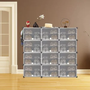 Tủ 16 Cube Gấp Tấm PP DIY Phòng Khách Phòng Ngủ Tủ Quần Áo Bằng Nhựa Tủ Quần Áo với 2 Móc Treo Quần Áo - Hình 3