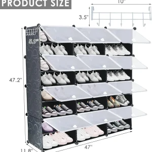 Tủ 16 Cube Gấp Tấm PP DIY Phòng Khách Phòng Ngủ Tủ Quần Áo Bằng Nhựa Tủ Quần Áo với 2 Móc Treo Quần Áo - Hình 4