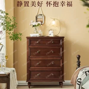 Tủ 4 thùng phong cách Mỹ, Tủ ngăn kéo cổ điển bằng gỗ nguyên khối, phòng khách, phòng ngủ, Tủ đựng đồ, Tủ hiên nhà - Hình 4
