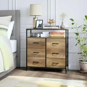 Tủ 6 ngăn kéo Gỗ Nội Thất Gia Đình cho Nhà Bếp Phòng Ngủ Phòng Khách Hành Lang Ngăn Kéo Tủ Bảo Quản Tủ khóa ngực - Hình 2