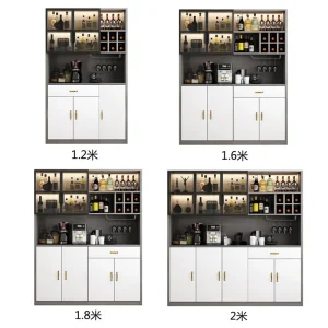 Tủ ăn gỗ nguyên khối, phòng khách hiện đại và tối giản, Tủ rượu, trà nước, bếp và bát, int - Hình 4