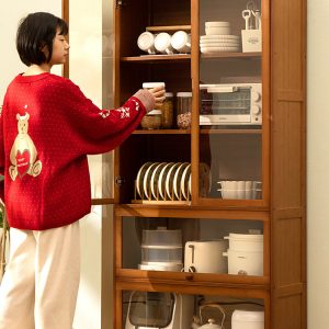 Tủ ăn nhà bếp giá Tủ trà bên Tủ rượu Tủ phòng khách dựa vào tường hộ gia đình để đồ đồ lặt vặt - Hình 3