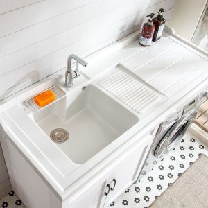 Tủ ban công tích hợp máy giặt – Thiết kế nhôm kết hợp chậu rửa, tủ quần áo, bể rửa đồng hành tiện ích - Hình 2