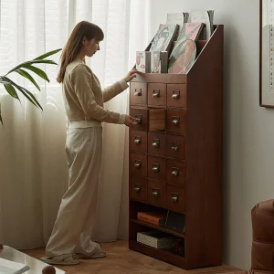 Tủ Bàn Phòng Ngủ Vintage Thiết Kế Nghệ Thuật Tầng Hình Chữ Nhật Chân Gỗ Chắc Chắn Tủ Đứng Phòng Khách Đa Năng Meble Nội Thất Phòng - Hình 2
