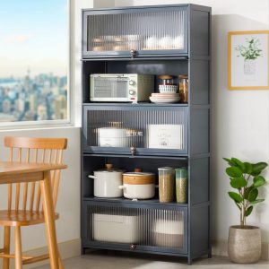 Tủ bếp có cánh Tủ bên Tủ mới cao từ trần đến sàn Tủ rượu nhiều tầng Tủ lò vi sóng kệ kho nóng - Hình 2