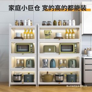 Tủ bếp có cửa Tủ nhiều lớp cao từ trần đến sàn phòng khách phòng ăn gia đình Tủ phụ Tủ chống bụi Tủ lò vi sóng Tủ khóa - Hình 2