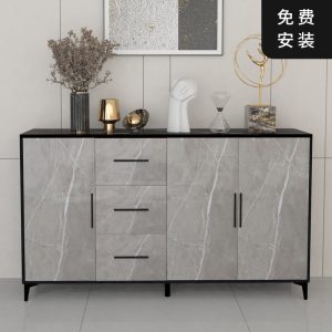 Tủ bếp đá phiến phòng khách kiểu phong cách châu Âu áp tường Tủ rượu Tủ để đồ Tủ bếp đơn giản hiện đại Tủ đựng đồ đa năng - Hình 2