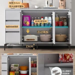 Tủ bếp nhẹ sang trọng, Tủ phòng khách đơn giản hiện đại, Tủ đựng đồ, Tủ rượu tích hợp - Hình 3