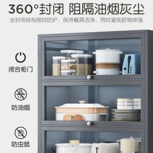 Tủ bếp thay đồ sàn tủ nhiều tầng đa chức năng có cửa tủ phụ gỗ chắc chắn tủ để đồ tủ để đồ - Hình 3