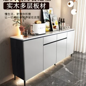 Tủ bếp treo tường siêu mỏng phong cách Ý, thiết kế tối giản hiện đại, dùng làm tủ trà và tủ bảo quản - Hình 2