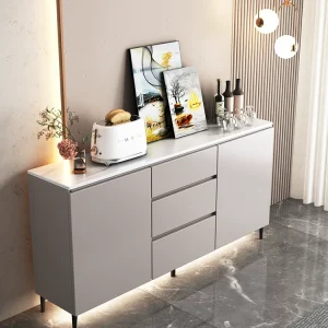 Tủ bếp treo tường siêu mỏng phong cách Ý, thiết kế tối giản hiện đại, dùng làm tủ trà và tủ bảo quản