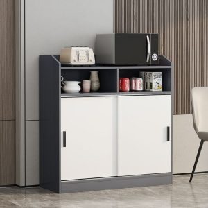 Tủ bếp tủ bếp tối giản hiện đại tủ đựng đồ cửa trượt ban công tủ chè tủ cửa sổ bay tủ - Hình 2