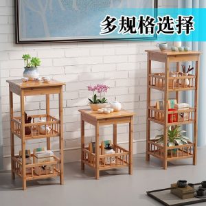 Tủ búp phê đơn giản gỗ nguyên khối tủ bếp tủ thay đồ phòng khách tủ chè nhà hàng để đồ đơn giản thay đồ tre - Hình 4