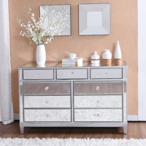 Tủ búp phê kiểu Mỹ, Tủ trang trí phong cách Châu Âu, Tủ búp phê phòng khách, Tủ hiên hình gương, Tủ tân cổ điển - Hình 2