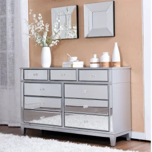 Tủ búp phê kiểu Mỹ, Tủ trang trí phong cách Châu Âu, Tủ búp phê phòng khách, Tủ hiên hình gương, Tủ tân cổ điển - Hình 3