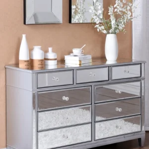 Tủ búp phê kiểu Mỹ, Tủ trang trí phong cách Châu Âu, Tủ búp phê phòng khách, Tủ hiên hình gương, Tủ tân cổ điển