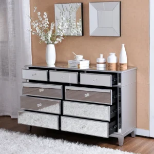 Tủ búp phê kiểu Mỹ, Tủ trang trí phong cách Châu Âu, Tủ búp phê phòng khách, Tủ hiên hình gương, Tủ tân cổ điển - Hình 4