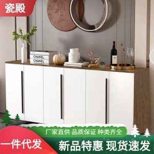 Tủ búp phê kiểu Ý tối giản treo tường tủ để đồ tủ phòng khách đẹp sang trọng tủ lò vi sóng tủ ban công hiên tủ - Hình 2