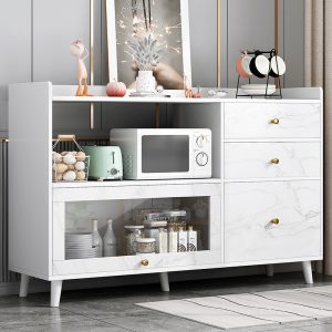 Tủ búp phê nhà đèn sang trọng tủ bếp âm tường tủ thay đồ tủ chè phòng khách đơn giản tủ - Hình 2