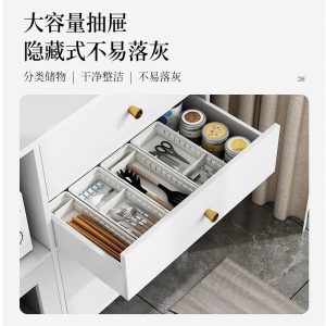 Tủ búp phê nhà đèn sang trọng tủ bếp âm tường tủ thay đồ tủ chè phòng khách đơn giản tủ - Hình 4