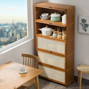 Tủ búp phê phong cách Nhật Bản giả mây Bắc Âu tủ rượu thay tủ treo tường phòng khách tủ bếp thay đồ - Hình 2