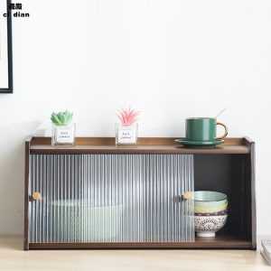 Tủ búp phê phong cách Nhật Bản thay đồ tủ bếp để bàn tủ nhỏ tủ trẻ em cửa duy nhất để đồ cốc - Hình 3