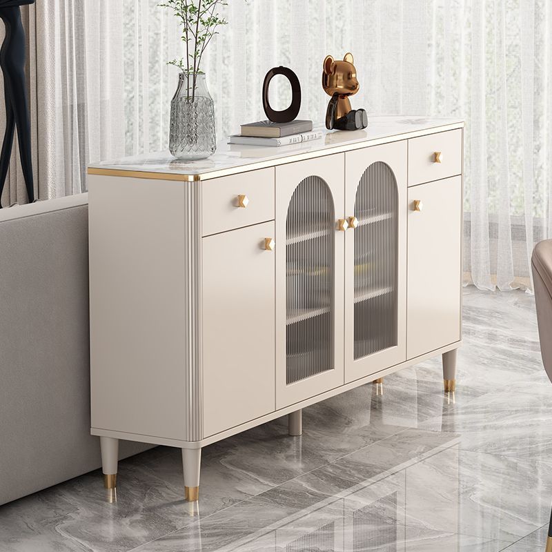 Tủ búp phê phong cách Pháp màu kem gia đình tủ tường thay đồ nhẹ sang trọng phòng khách thay đồ tủ chè Tủ búp phê phong cách Pháp màu kem gia đình tủ tường thay đồ nhẹ sang trọng phòng khách thay đồ tủ chè