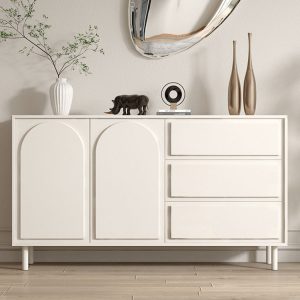 Tủ búp phê phong cách Pháp tối giản hiện đại phong cách kem phòng khách tủ để đồ tủ nhà bếp kệ tủ chè - Hình 2