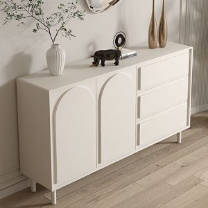 Tủ búp phê phong cách Pháp tối giản hiện đại phong cách kem phòng khách tủ để đồ tủ nhà bếp kệ tủ chè - Hình 3