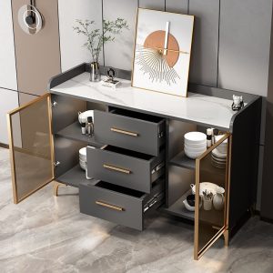 Tủ búp phê treo tường hiện đại đơn giản tủ để đồ tủ phòng khách đẹp sang trọng thay đồ tủ lò vi sóng tủ chè tủ rượu - Hình 2