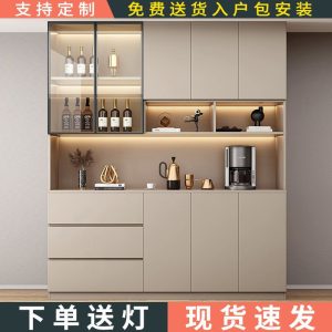 Tủ búp phê tủ cao tích hợp đèn tường nhà sang trọng phòng khách tủ rượu nhà hàng tủ chè tủ bếp đựng đồ