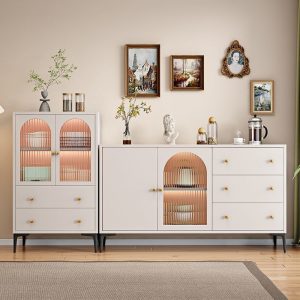 Tủ búp phê tủ để đồ bộ đồ ăn tủ khóa phòng khách đa chức năng nhà để đồ tủ tường tủ trà - Hình 2