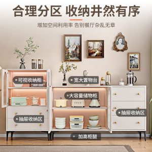 Tủ búp phê tủ để đồ bộ đồ ăn tủ khóa phòng khách đa chức năng nhà để đồ tủ tường tủ trà - Hình 3