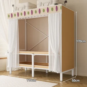 Tủ Căn hộ Tủ quần áo đơn giản Thép cao cấp Trưng bày quần áo Tủ có thể gập lại Phòng khách Tủ di động Abiertos Nội thất gia đình - Hình 2