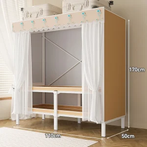 Tủ Căn hộ Tủ quần áo đơn giản Thép cao cấp Trưng bày quần áo Tủ có thể gập lại Phòng khách Tủ di động Abiertos Nội thất gia đình - Hình 4