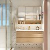 Tủ chậu Lavabo Bắc Âu phòng tắm tủ bàn trang điểm bồn rửa nhà vệ sinh chung cư nhỏ phòng tắm gốm tích hợp bồn cầu