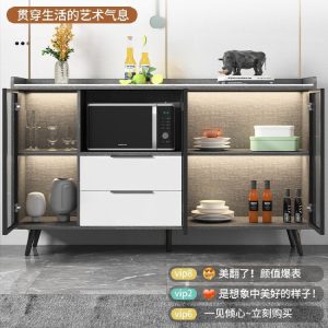 Tủ chè đá phiến hiện đại đơn giản nhẹ nhàng sang trọng tủ đựng đồ bếp tủ bát phòng khách tích hợp tủ âm tường - Hình 2