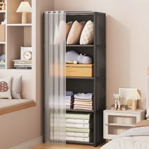 Tủ Chống Bụi Tủ Quần Áo Đa Năng Giá Đựng Đồ Hộ Gia Đình Nhiều Lớp Tủ Quần Áo Phân Vùng Dung Lượng Cao Có Giá Để Đồ Tủ - Hình 2